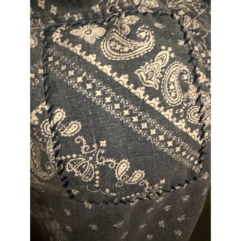 Jaded Gypsy Traveler Pants Blue Paisley Bandana Print Cotton  L/XL NEW IN PKG - Picture 5 of 10